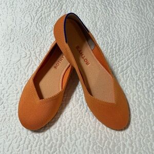 EUC Rothy's Round Toe Flats Tangerine Slip On Shoes Size 8.5